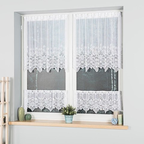 Zazdrostka żakardowa, pasowa, wys. 80cm, kolor biały 018495/000/001/000080/1