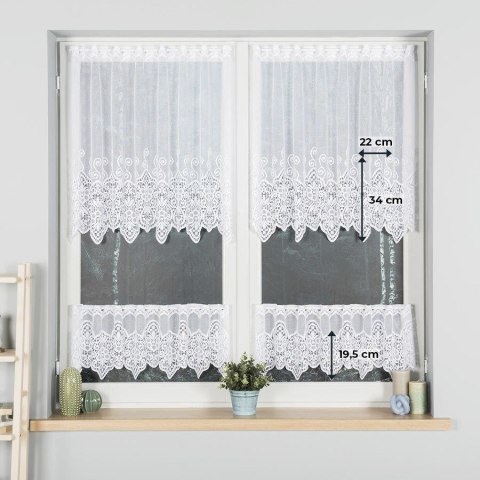 Zazdrostka żakardowa, pasowa, wys. 80cm, kolor biały 018495/000/001/000080/1