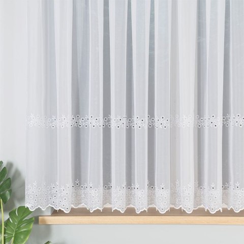 Firanka haftowana, pasowa, wys.160cm, kolor biały 112746/000/001/000160/1