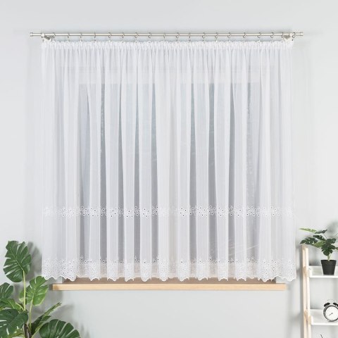 Firanka haftowana, pasowa, wys.160cm, kolor biały 112746/000/001/000160/1