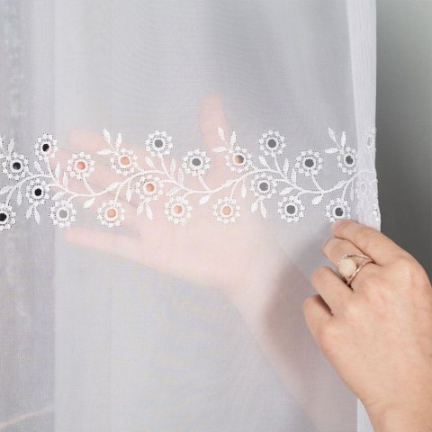 Firanka haftowana, pasowa, wys.160cm, kolor biały 112746/000/001/000160/1