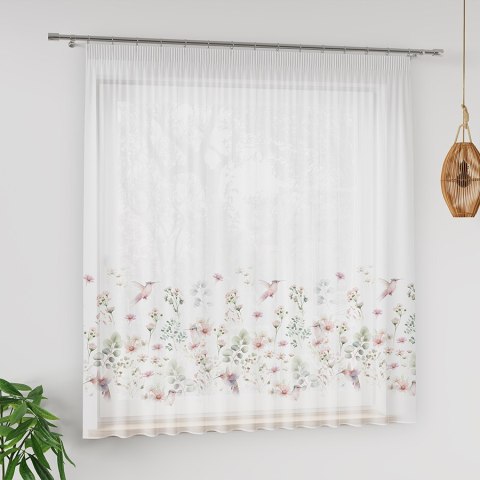 POLINA Firanka z ołowianką WOAL, wys. 157cm, kolor różowy D00128/WOA/001/000157/1