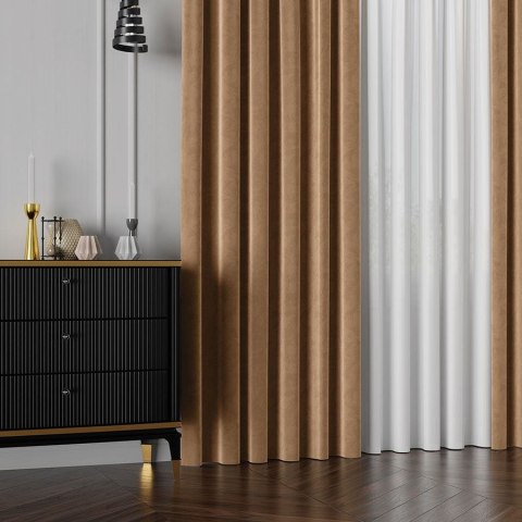 VELVET Tkanina na zasłony, wys. 300cm, kolor 011 camelowy VELVET/TZP/011/000300/1