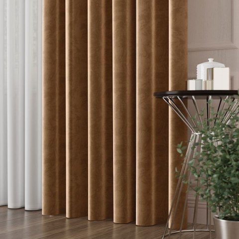 VELVET Tkanina na zasłony, wys. 300cm, kolor 015 ciepły brązowy VELVET/TZP/015/000300/1
