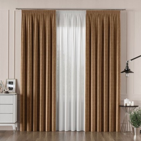 VELVET Tkanina na zasłony, wys. 300cm, kolor 015 ciepły brązowy VELVET/TZP/015/000300/1