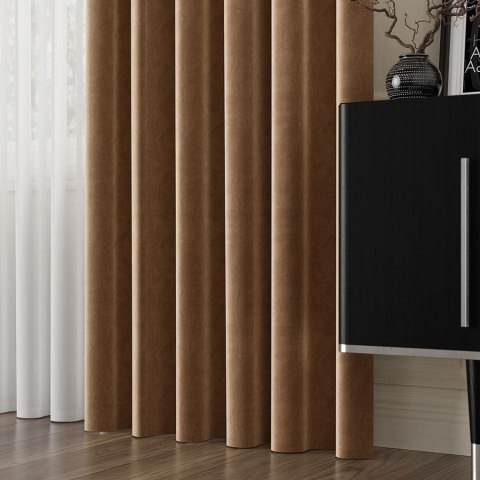 VELVET Tkanina na zasłony, wys. 300cm, kolor 016 brązowy VELVET/TZP/016/000300/1