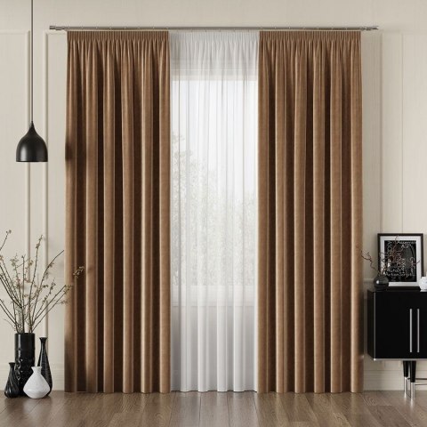 VELVET Tkanina na zasłony, wys. 300cm, kolor 016 brązowy VELVET/TZP/016/000300/1