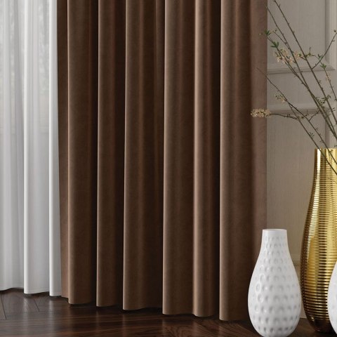 VELVET Tkanina na zasłony, wys. 300cm, kolor 017 ciemny brązowy VELVET/TZP/017/000300/1