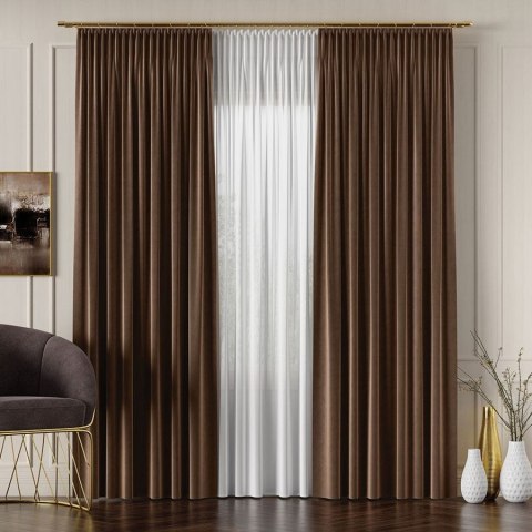 VELVET Tkanina na zasłony, wys. 300cm, kolor 017 ciemny brązowy VELVET/TZP/017/000300/1