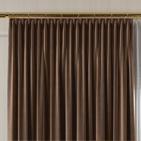 VELVET Tkanina na zasłony, wys. 300cm, kolor 017 ciemny brązowy VELVET/TZP/017/000300/1