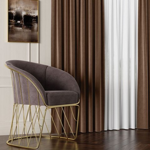 VELVET Tkanina na zasłony, wys. 300cm, kolor 017 ciemny brązowy VELVET/TZP/017/000300/1