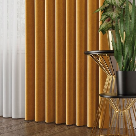 VELVET Tkanina na zasłony, wys. 300cm, kolor 026 szafranowy VELVET/TZP/026/000300/1