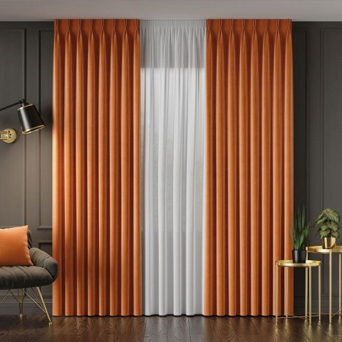 VELVET Tkanina na zasłony, wys. 300cm, kolor 027 pomarańczowy VELVET/TZP/027/000300/1