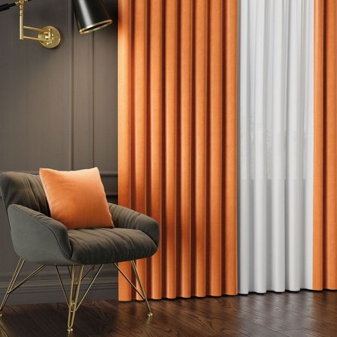 VELVET Tkanina na zasłony, wys. 300cm, kolor 027 pomarańczowy VELVET/TZP/027/000300/1