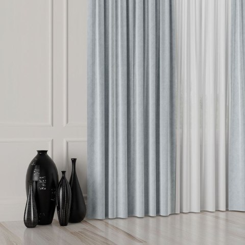 VELVET Tkanina na zasłony, wys. 300cm, kolor 060 szaro-niebieski VELVET/TZP/060/000300/1