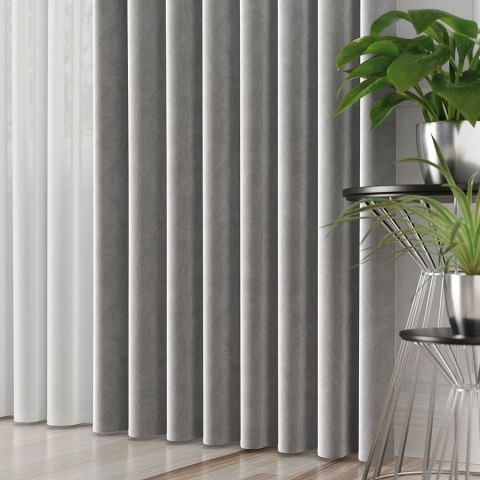 VELVET Tkanina na zasłony, wys. 300cm, kolor 068 szary VELVET/TZP/068/000300/1