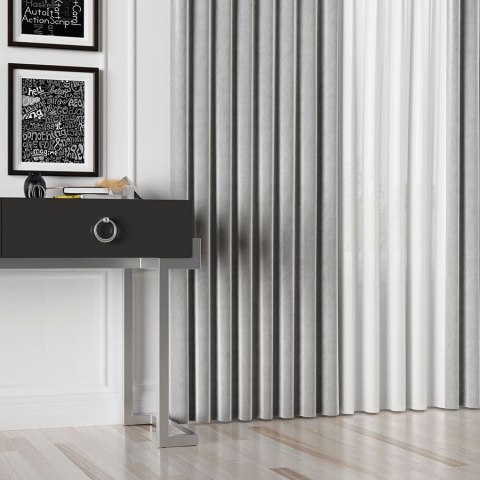 VELVET Tkanina na zasłony, wys. 300cm, kolor 068 szary VELVET/TZP/068/000300/1