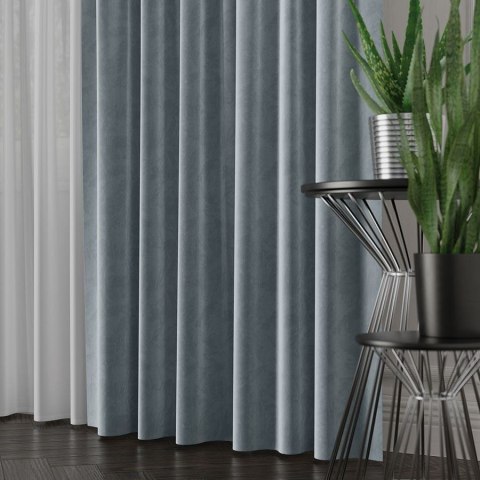 VELVET Tkanina na zasłony, wys. 300cm, kolor 069 popielaty VELVET/TZP/069/000300/1