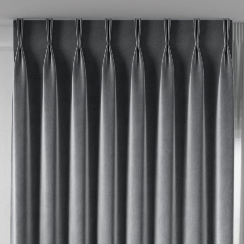VELVET Tkanina na zasłony, wys. 300cm, kolor 070 ciemny szary VELVET/TZP/070/000300/1