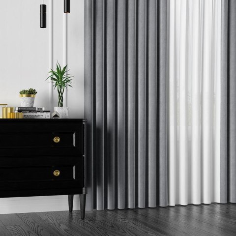 VELVET Tkanina na zasłony, wys. 300cm, kolor 070 ciemny szary VELVET/TZP/070/000300/1