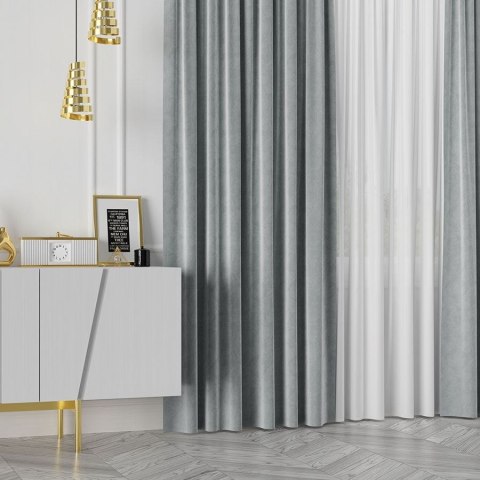 VELVET Tkanina na zasłony, wys. 300cm, kolor 072 pastelowy szary VELVET/TZP/072/000300/1