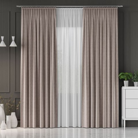 VELVET Tkanina na zasłony, wys. 300cm, kolor 073 ciepły jasny szary VELVET/TZP/074/000300/1