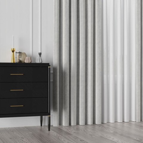 VELVET Tkanina na zasłony, wys. 300cm, kolor 073 jasny szary VELVET/TZP/073/000300/1