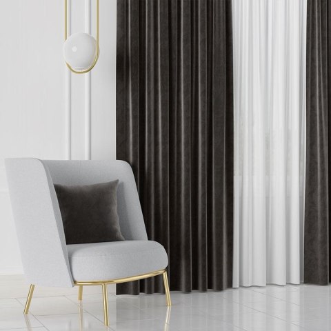 VELVET Tkanina na zasłony, wys. 300cm, kolor 084 grafitowy VELVET/TZP/084/000300/1