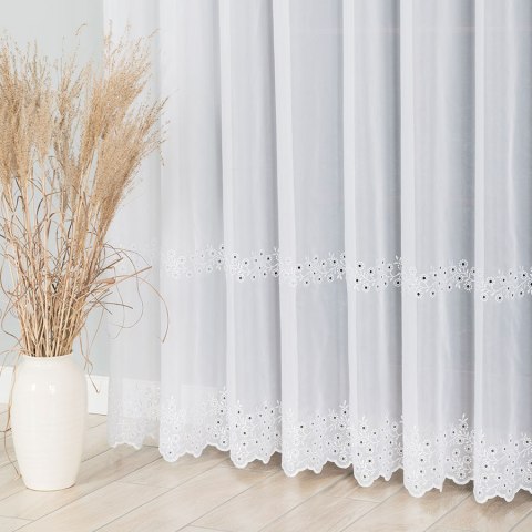 Firanka haftowana, pasowa, wys.280cm, kolor biały 112746/000/001/000280/1
