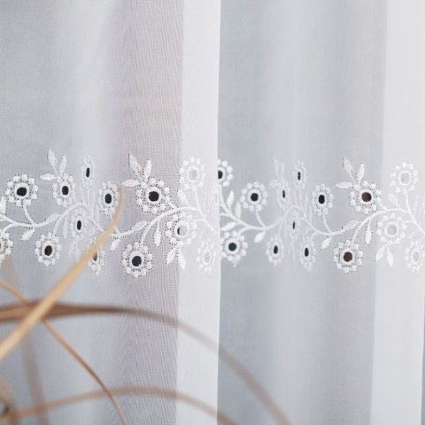 Firanka haftowana, pasowa, wys.280cm, kolor biały 112746/000/001/000280/1