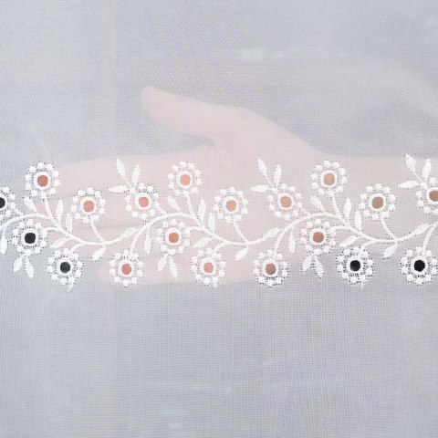 Firanka haftowana, pasowa, wys.280cm, kolor biały 112746/000/001/000280/1