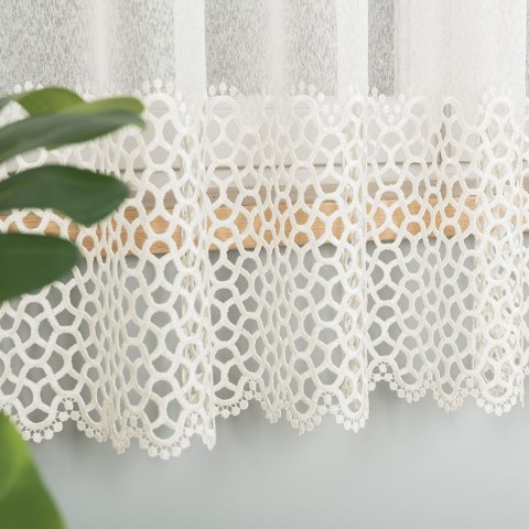 Firanka z aplikacją na markizecie, pasowa, wys. 175cm, kolor kremowy 008897/433/012/000175/1