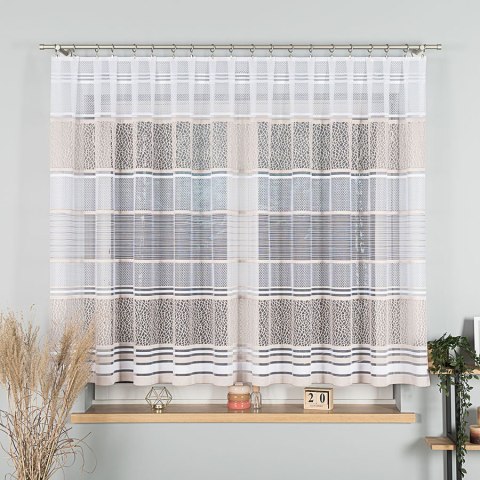 Firanka żakardowa, pasowa, wys. 150cm, kolor stare złoto 017834/000/027/000150/1