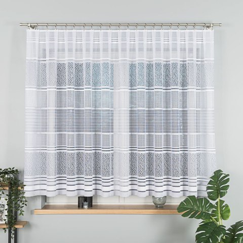 Firanka żakardowa, pasowa, wys. 150cm, kolor szary 017834/000/049/000150/1