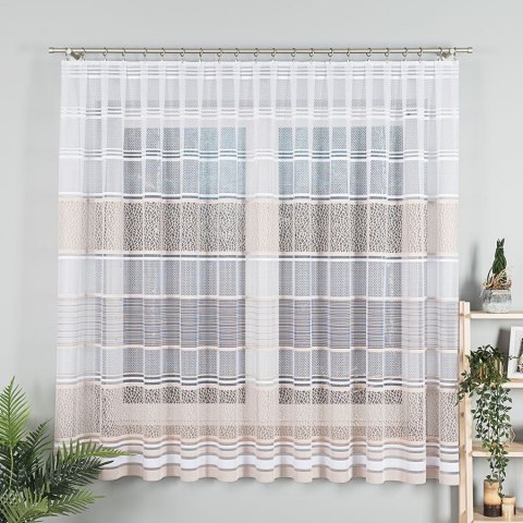 Firanka żakardowa, pasowa, wys. 180cm, kolor stare złoto 017834/000/027/000180/1