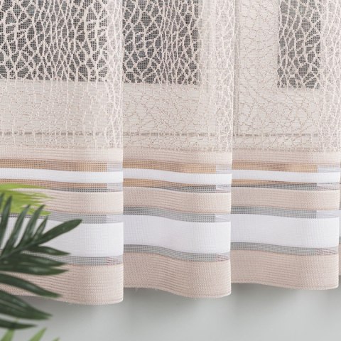 Firanka żakardowa, pasowa, wys. 180cm, kolor stare złoto 017834/000/027/000180/1