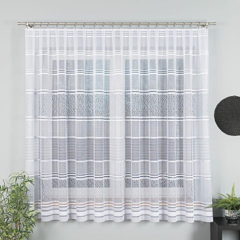 Firanka żakardowa, pasowa, wys.180cm, kolor 049 szary 017834/000/049/000180/1