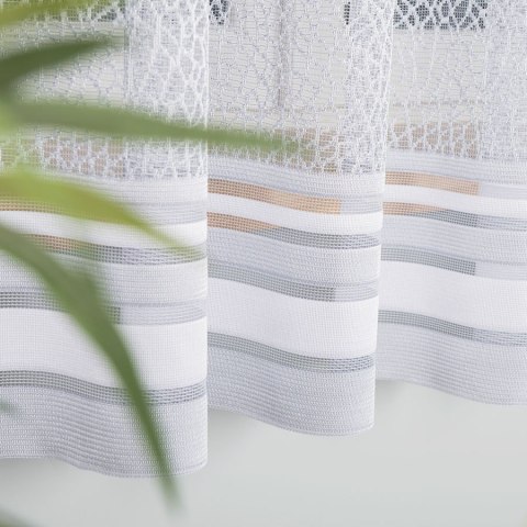 Firanka żakardowa, pasowa, wys.180cm, kolor 049 szary 017834/000/049/000180/1