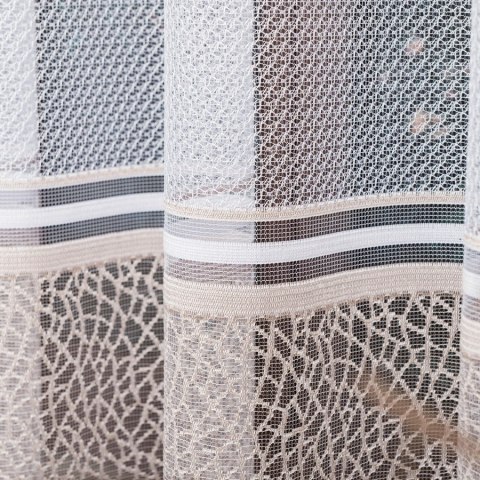 Firanka żakardowa, pasowa, wys. 250cm, kolor stare złoto 017834/000/027/000250/1