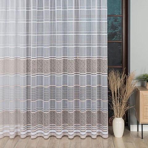 Firanka żakardowa, pasowa, wys. 250cm, kolor stare złoto 017834/000/027/000250/1