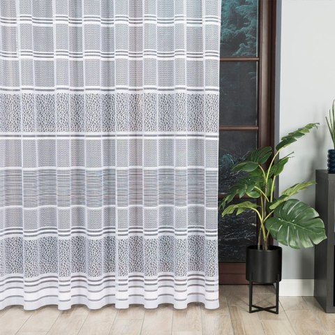 Firanka żakardowa, pasowa, wys. 250cm, kolor szary 017834/000/049/000250/1