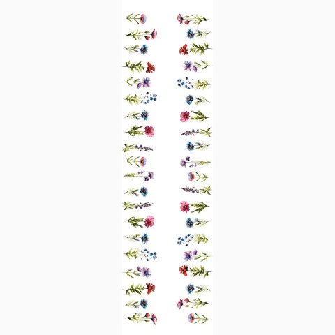 KWIATY POLNE Bieżnik MILAS obszyty listwą, 38x160cm, wielokolorowe P00129/KSP/L01/038160/1