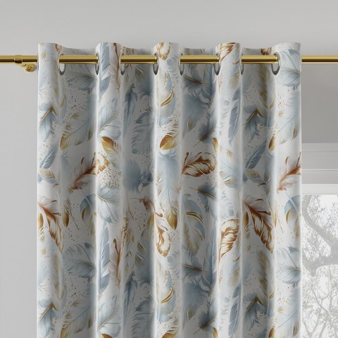 FARO Tkanina na zasłony VELVET, szer.150cm, kolor niebieski ze złotym D00124/VEL/001/150000/1