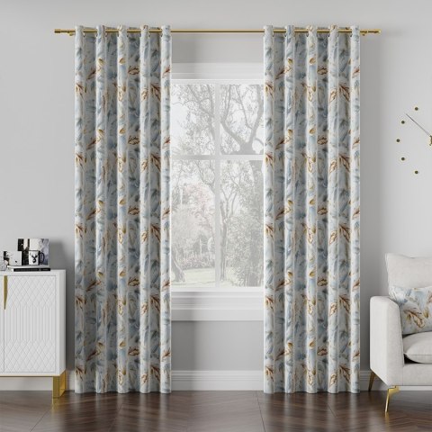 FARO Tkanina na zasłony VELVET, szer.150cm, kolor niebieski ze złotym D00124/VEL/001/150000/1