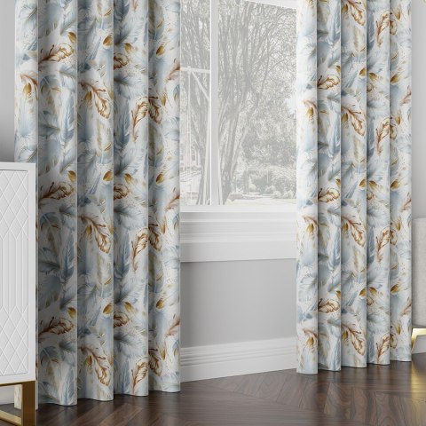 FARO Tkanina na zasłony VELVET, szer.150cm, kolor niebieski ze złotym D00124/VEL/001/150000/1