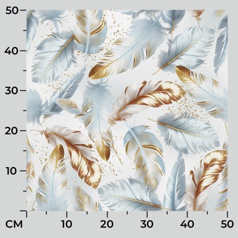 FARO Tkanina na zasłony VELVET, szer.150cm, kolor niebieski ze złotym D00124/VEL/001/150000/1