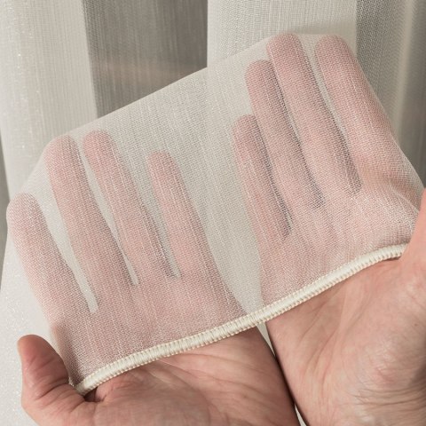 Firanka fantazyjna z ołowianką, wys. 300cm, kolor kremowy z błyskiem 318578/OLO/004/000300/1