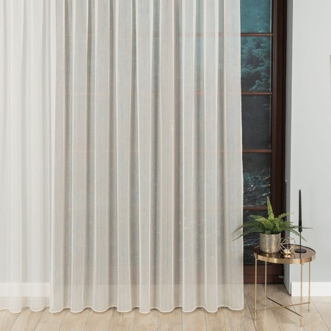 Firanka fantazyjna z ołowianką, wys. 300cm, kolor kremowy z błyskiem 318578/OLO/004/000300/1