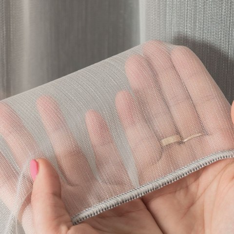 Firanka fantazyjna z ołowianka, wys. 300cm, kolor szary z błyskiem 318578/OLO/005/000300/1