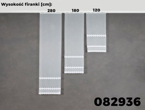 Firanka haftowana, pasowa, wys. 280cm, kolor biały z błyskiem 082936/768/001/000280/1